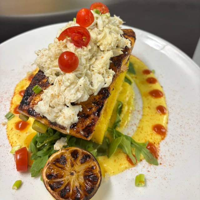 Cajun Salmon Oscar Entree.