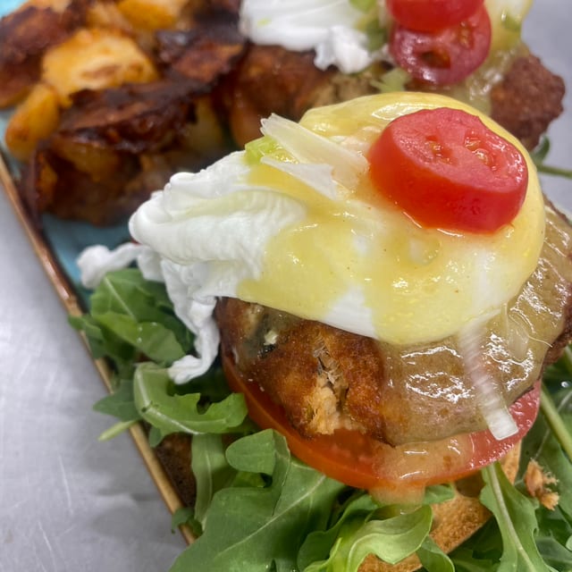 Salmon Cake Egg Benedict.
