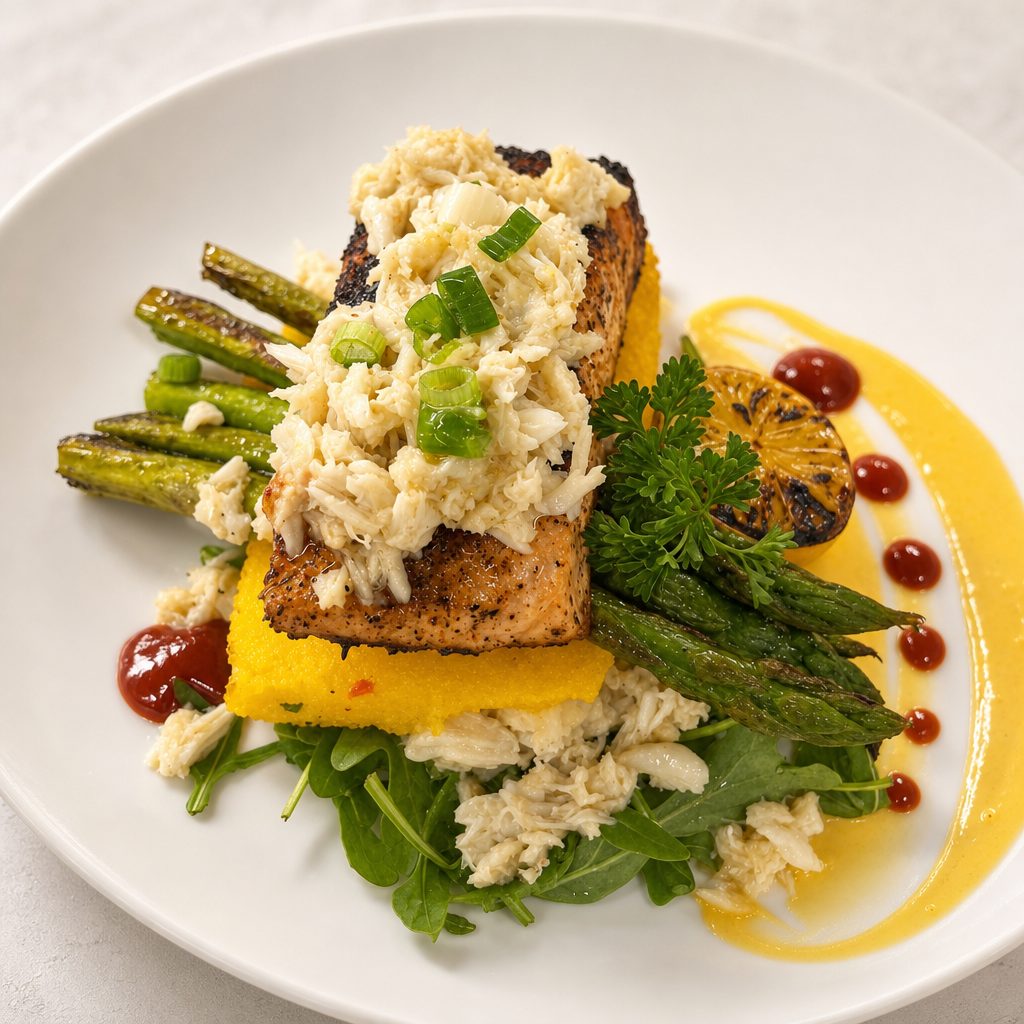 Cajun Salmon Oscar.