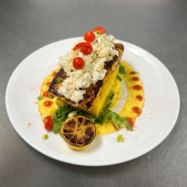 Cajun Salmon Oscar Entree.