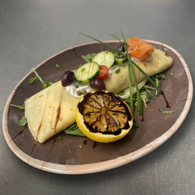 Smoked Salmon Crepe.